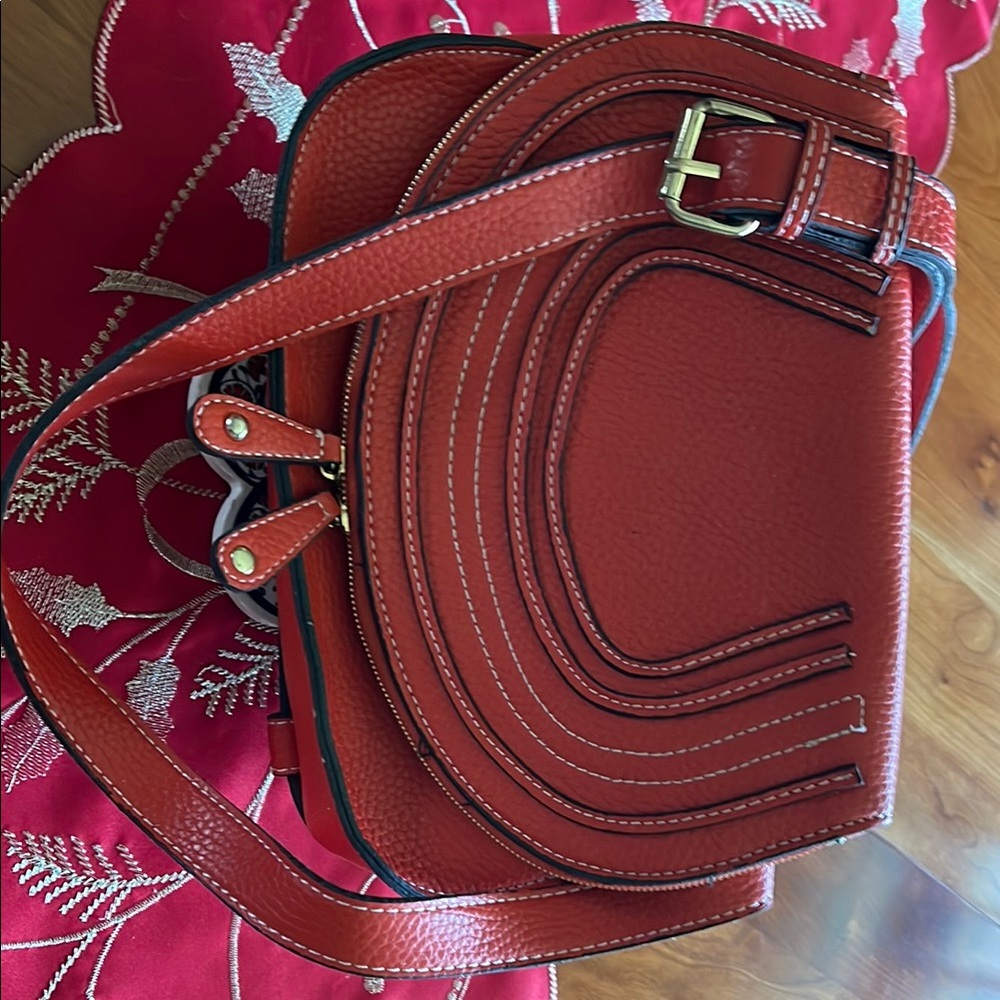 Elegant Burnt Orange Leather Women's Bag